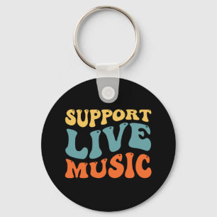 Ondersteuning voor live muziek - Retro Typography Sleutelhanger
