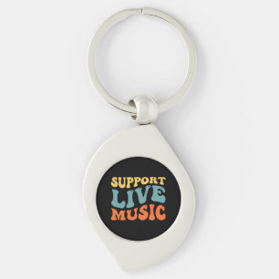 Ondersteuning voor live muziek - Retro Typography Sleutelhanger