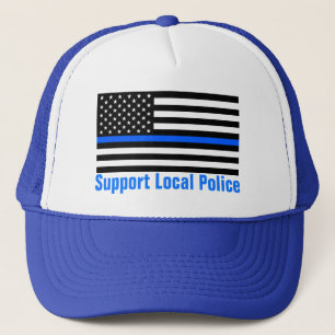 Ondersteuning voor lokale politie Thin Blue Line Trucker Pet