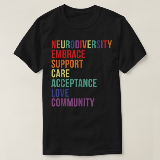 Ondersteuning voor neurodiversiteit Brain ADHD Aut T-shirt (Design voorkant)