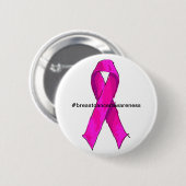 Ondersteuning voor roze lint borstkanker ronde button 5,7 cm (Voorkant /achterkant)