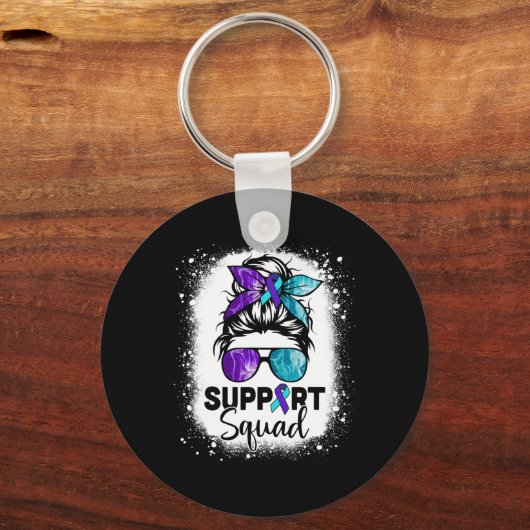 Ondersteuning voor Squad Messy Bun Zelfmoordpreven Sleutelhanger (Voorkant)