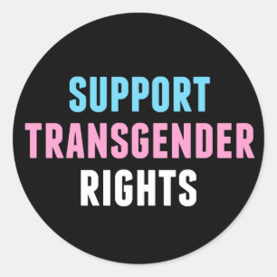 Ondersteuning voor transgenderrechten ronde sticker