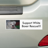 Ondersteuning voor White Boxer Rescue!!! Bumpersticker (Op auto)
