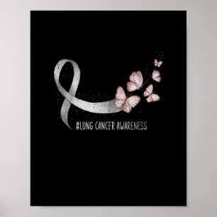  ondersteuning voor White Ribbon Support Lung Canc Poster