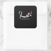 ondersteuning voor White Ribbon Support Lung Canc Vierkante Sticker (Tas)