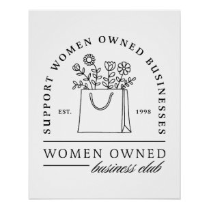 Ondersteuning vrouwen eigendom bedrijven citeert e perfect poster