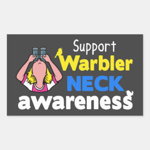 Ondersteuning Warbler Neck Awareness Rechthoekige Sticker