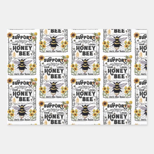 Ondersteuning Your Local HoneyBee - Wrapping Paper (Voorkant)