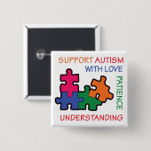 Ondersteuningsautisme Vierkante Button 5,1 Cm (Voorkant /achterkant)