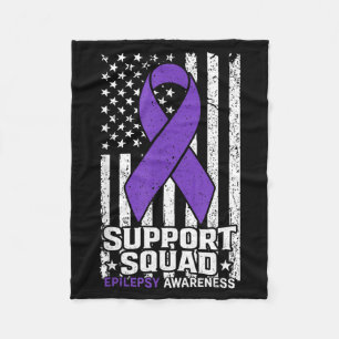 Ondersteuningsteam Amerikaanse Vlag Paars Epilepsi Fleece Deken