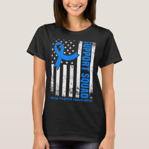 Ondersteuningsteam Amerikaanse vlag VS darmkanker T-shirt