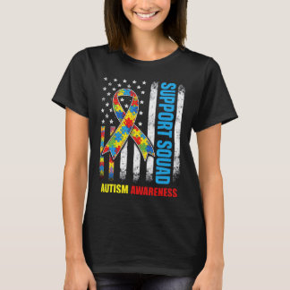 ondersteuningsteam autisme lint bewustzijn vlag va t-shirt