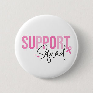 Ondersteuningsteam Borstkanker Roze Lint Actie Ronde Button 5,7 Cm