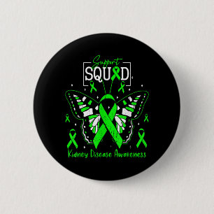 Ondersteuningsteam Groene Lint Vlinder PKD Nier Ronde Button 5,7 Cm