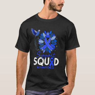 Ondersteuningsteam Sunflower Hummingbird ALS-bewus T-shirt