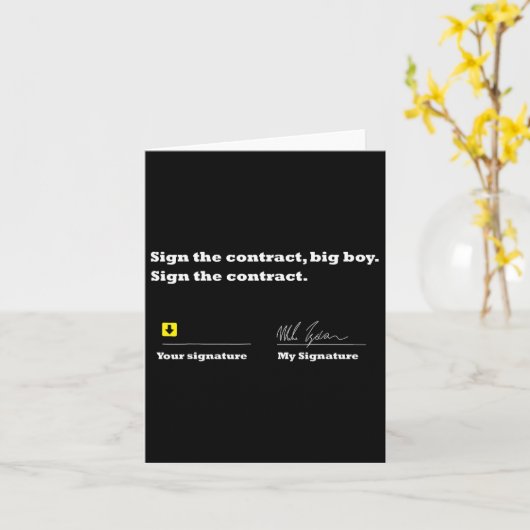 Onderteken het contract Big Boy Onderteken het con Kaart (Gele Bloem)