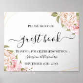 Onderteken onze Berichten in Floral Weddenschap Poster (Voorkant)