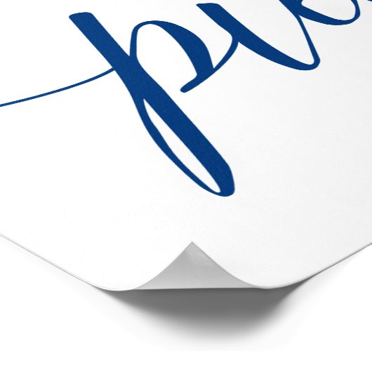 Onderteken onze marineblauw-kalligrafie voor het h poster (Hoek)