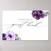 Onderteken onze Paarse Floral Weddenschap van het Poster (Voorkant)