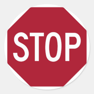 Onderteken stoppen ronde sticker