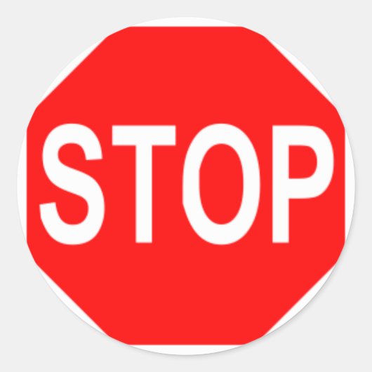 Onderteken stoppen ronde sticker (Voorkant)