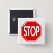 Onderteken stoppen vierkante button 5,1 cm (Voorkant /achterkant)