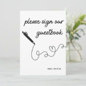 Onderteken uw gastenboek Moderne minimalistische b (Staand voorkant)