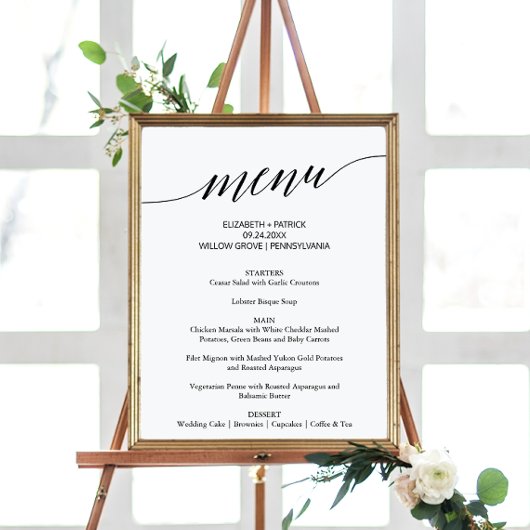 Onderteken van het Elegant Black Calligraphy Weddi Poster