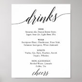 Onderteken van het menu Menu Elegant Black Calligr Poster (Voorkant)
