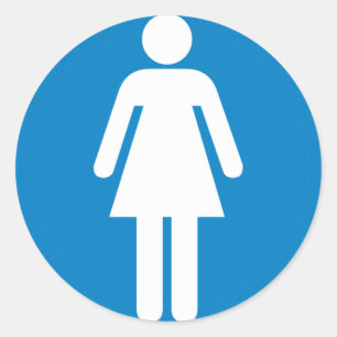 Onderteken voor de achterkamer van vrouwen ronde sticker