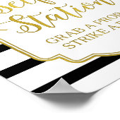 Onderteken voor Selfie-station Roze Floral Gold Bl Poster (Hoek)