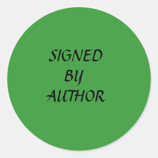 ONDERTEKEND, DOOR, AUTEUR RONDE STICKER (Voorkant)
