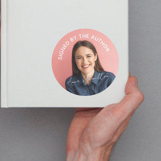 Ondertekend door de auteur Boek Ondertekening Stic Ronde Sticker