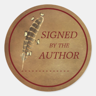 Ondertekend door de auteur - Book Bord Classic Rou Ronde Sticker