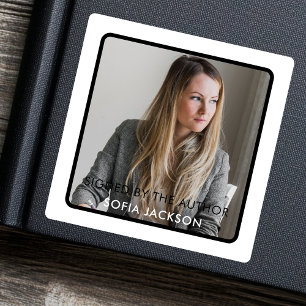 Ondertekend door de schrijver Auteur L Photo Book Vierkante Sticker