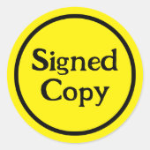 Ondertekend exemplaar auteur handtekening promotio ronde sticker (Voorkant)