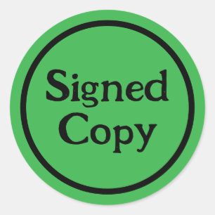 Ondertekend exemplaar auteur handtekening promotio ronde sticker