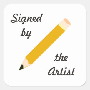 Ondertekend exemplaar - Kunstenaar - Vierkante Sti Sticker