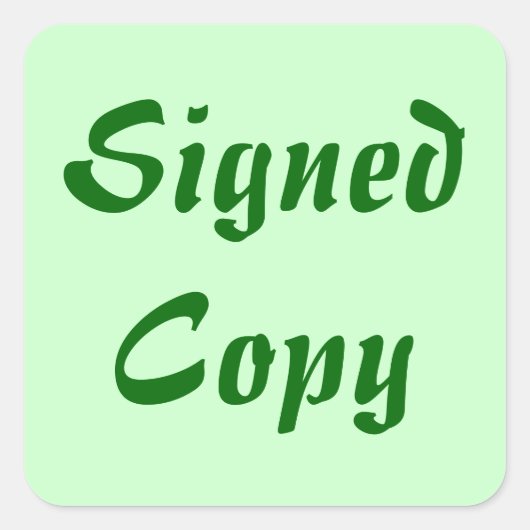 Ondertekend Exemplaar - Vierkante Stickers (#18) (Voorkant)