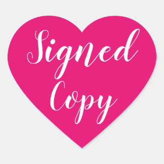 Ondertekend Kopieerapparaat Romance Auteur Hot Pin Hart Sticker