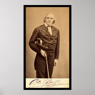 Ondertekende Kaart van Violin Virtuoso, Ole Bull 1 Poster