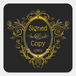 Ondertekende kopie - Bord Auteur boekje Vierkante Sticker