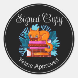 Ondertekende kopie Feline goedgekeurd Ronde Sticker