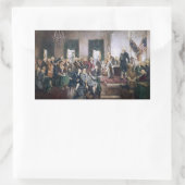Ondertekening van de Amerikaanse grondwet door Chr Rechthoekige Sticker (Tas)