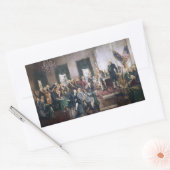 Ondertekening van de Amerikaanse grondwet door Chr Rechthoekige Sticker (Envelop)