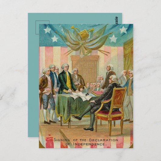 ondertekening van de onafhankelijkheidsverklaring briefkaart (Voorkant / Achterkant)