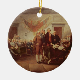 Ondertekening van de onafhankelijkheidsverklaring, keramisch ornament