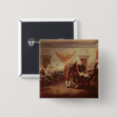 Ondertekening van de onafhankelijkheidsverklaring, vierkante button 5,1 cm (Voorkant /achterkant)