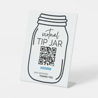 Ondertekening van de Venmo-QR-code voor Bartenders Reclamebord Met Voetstuk